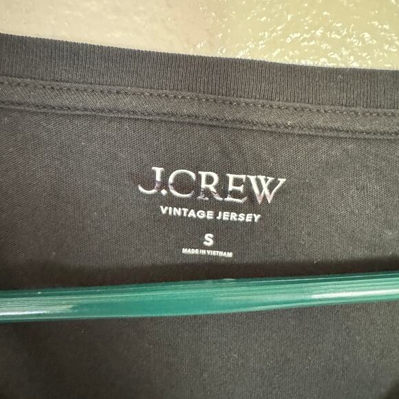J.Crew Vintage Jersey Classic Fit V-Neck Tee WMNS S Black Short Sleeve Pullover - Picture 5 of 8